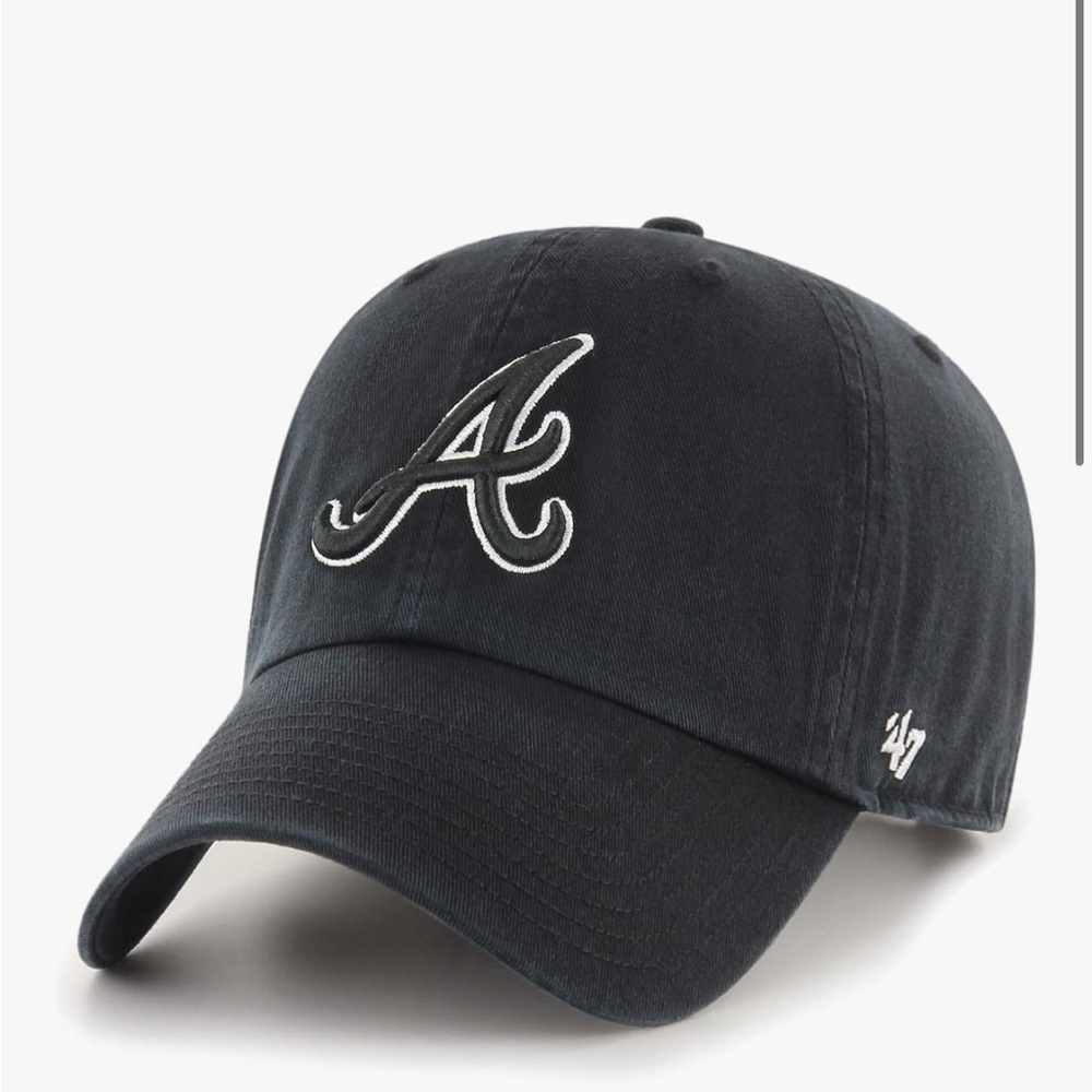 47 Clean Up Atlanta Braves Dad Hat Black Adjustable NWT New